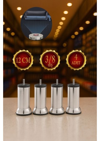 Masa Ayağı 12 cm Krom 4'lü Vidalı