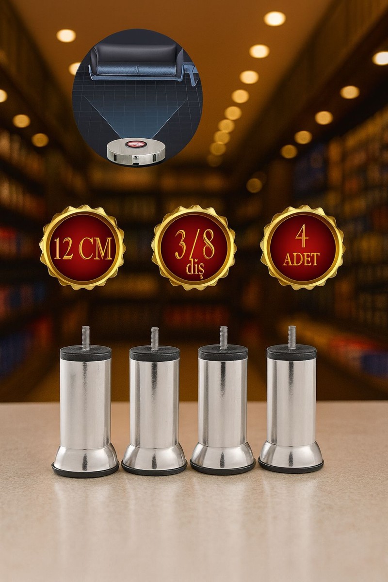 Masa Ayağı 12 cm Krom 4'lü Vidalı