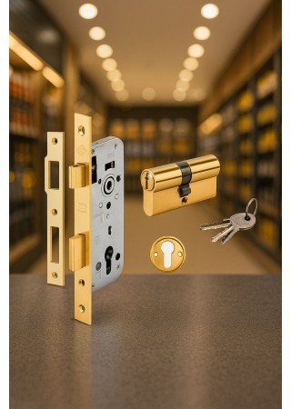 Kale 152R Silindirli Rozet Delikli Nikel Oval Dış Kapı 40 mm Kilit