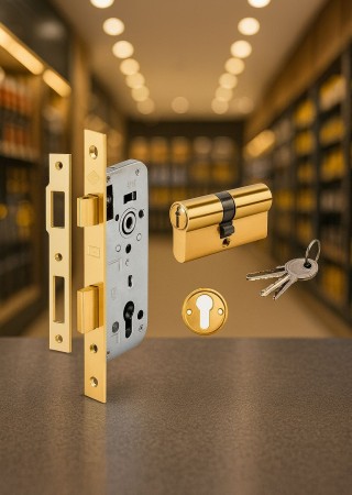 Kale 152R Silindirli Rozet Delikli Nikel Oval Dış Kapı 40 mm Kilit