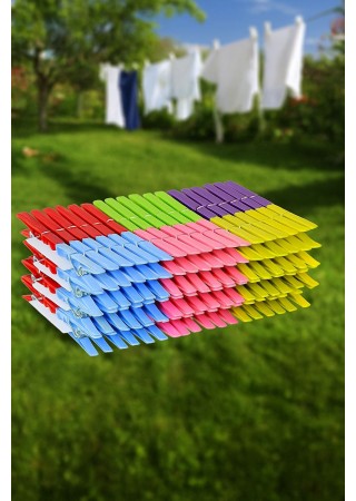  Plastik Çamaşır Mandalı 24'lü (3 paket 72 Adet)