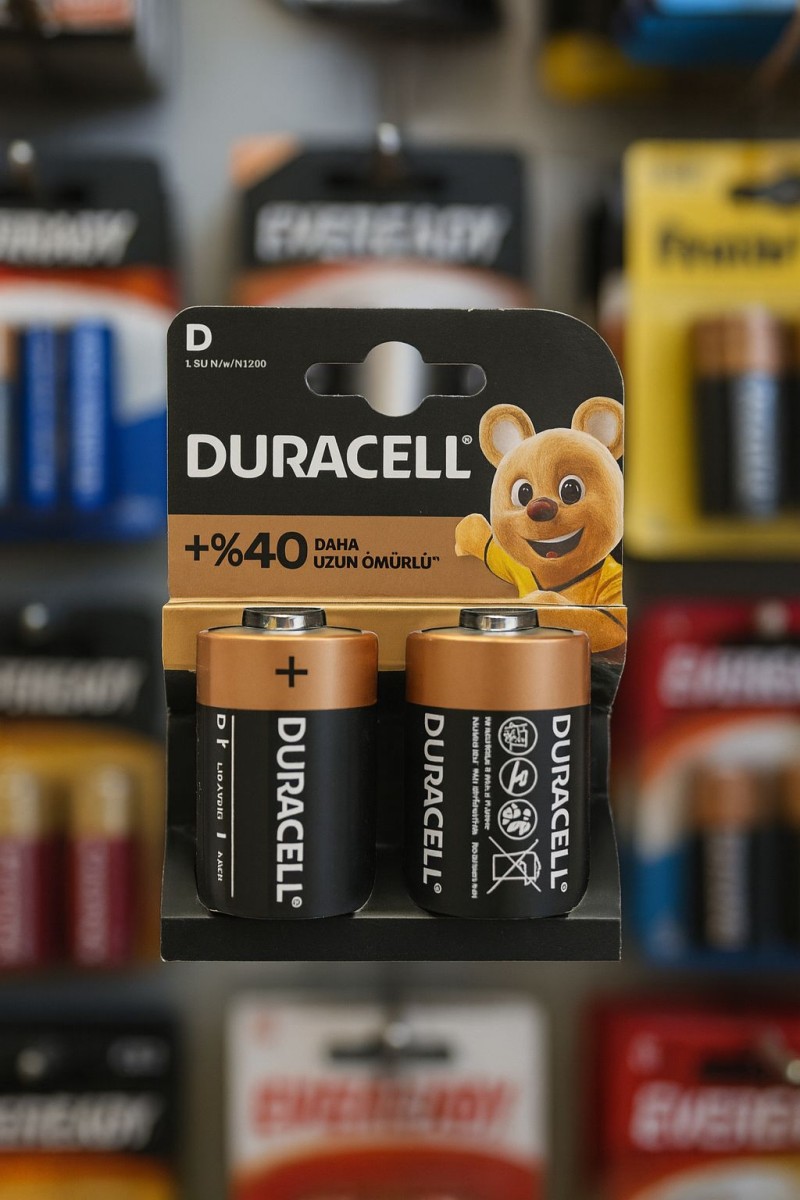 Duracell Alkalin D 2'li Büyük Boy Pil