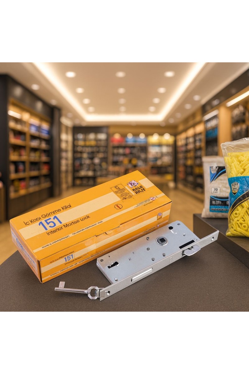 KALE 151 İÇ KAPI GÖMME KİLİDİ TEK ANAHTARLI NİKEL