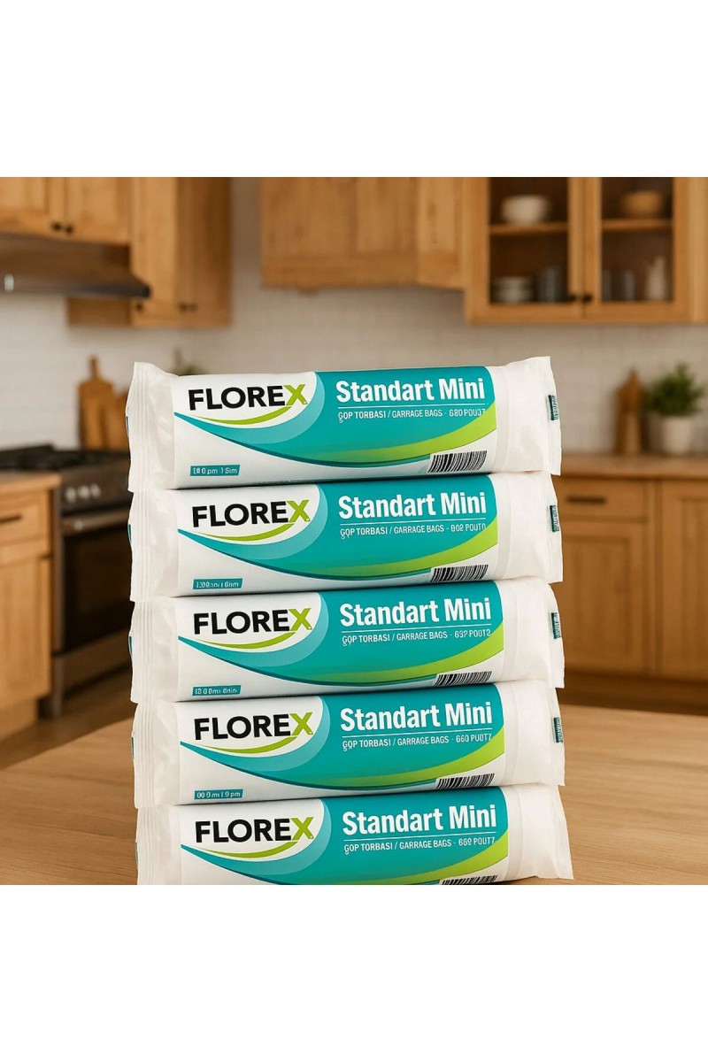 Standart Mini Boy Çöp Torbası Beyaz 5 paket