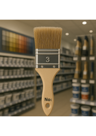 Kestirme Boya Fırçası Plastik Saplı No:3