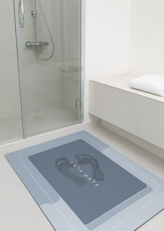  Yeni Nesil Sihirli Su Emici Banyo Paspası Kaymaz Tabanlı Abdest Paspası Kare 3,5 Mm 40x60