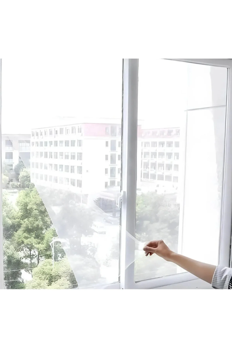  Dayanıklı Kolay Kullanım Yapışkanlı Cırt Cırtlı Tek Kanat Pencere Sineklik - 75x125
