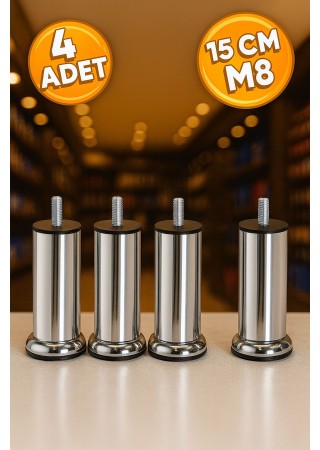 Masa Ayağı 15 cm Krom 4'lü Vidalı