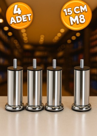 Masa Ayağı 15 cm Krom 4'lü Vidalı