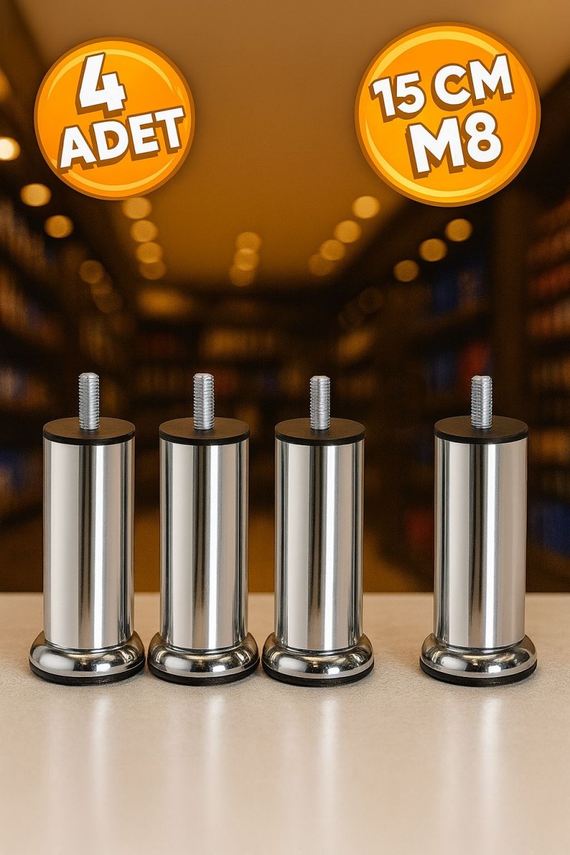 Masa Ayağı 15 cm Krom 4'lü Vidalı