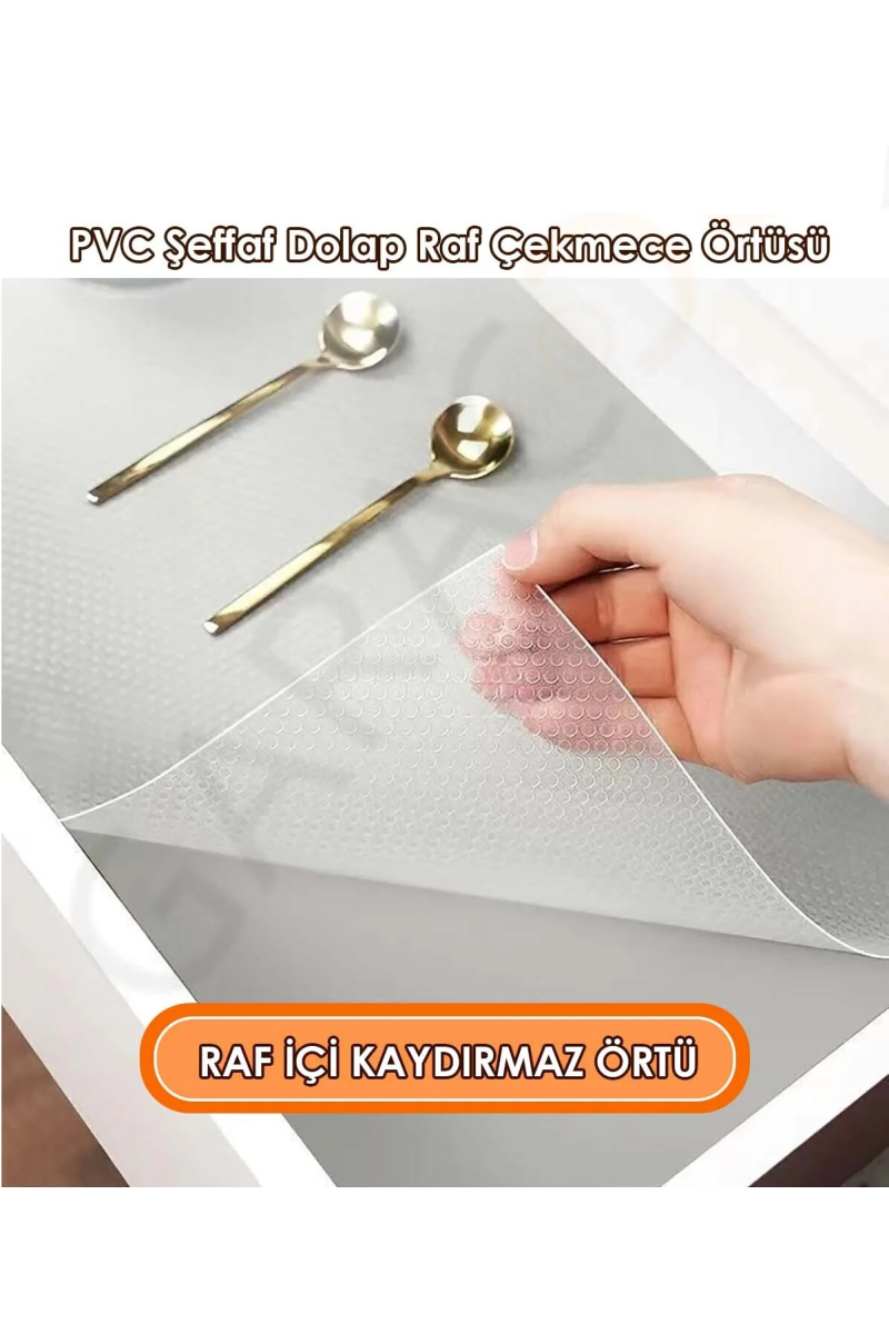 45 cm x 5 Metre Kaymaz Dolap Içi Çekmece Raf Örtüsü Kaydırmaz Raf Örtüsü - Beyaz