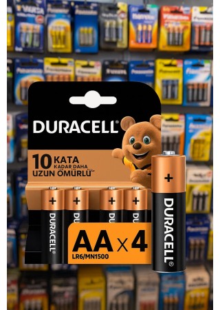 Duracell Alkalin AA 4'lü Paket Kalem Pil