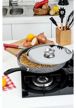 Taç Ultra Gri 32 cm Granit Balık Tavası