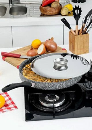 Taç Ultra Gri 32 cm Granit Balık Tavası