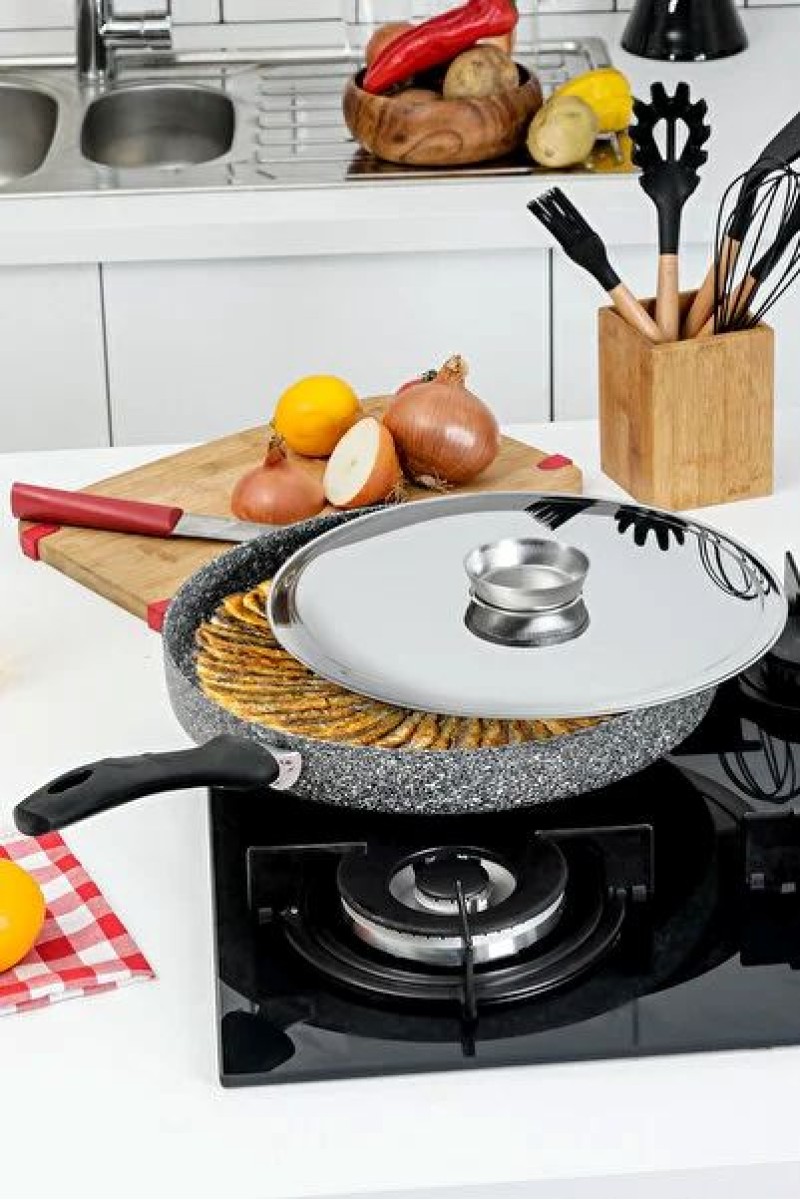 Taç Ultra Gri 32 cm Granit Balık Tavası