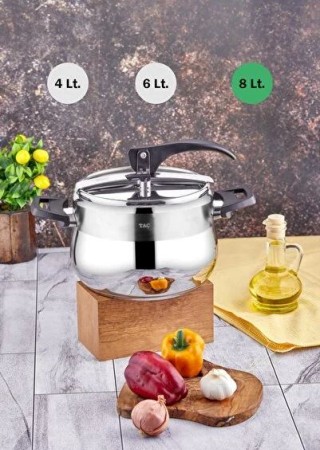 Taç Bengü Pro 8 lt Siyah Çelik Düdüklü Tencere