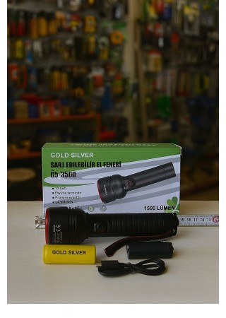 Gold Silver GS-3500 Lümen Su Geçirmez El Feneri