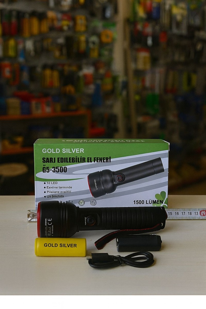 Gold Silver GS-3500 Lümen Su Geçirmez El Feneri