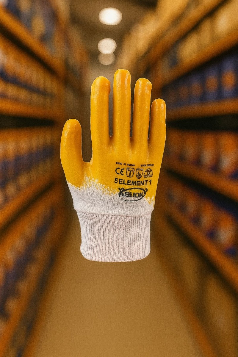 Zimak El132 Nitril İş Eldiveni No10 Sarı Beyaz