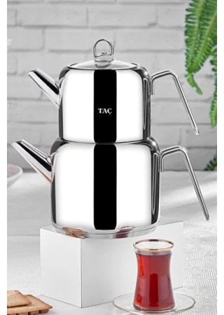 Taç Hera Jumbo Çaydanlık Takımı Platin Üst Demlik: 2,20 L  Alt Demlik: 4,20 L