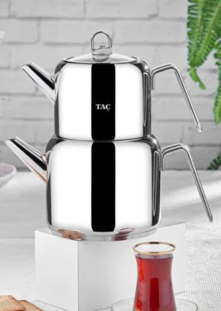 Taç Hera Jumbo Çaydanlık Takımı Platin Üst Demlik: 2,20 L  Alt Demlik: 4,20 L