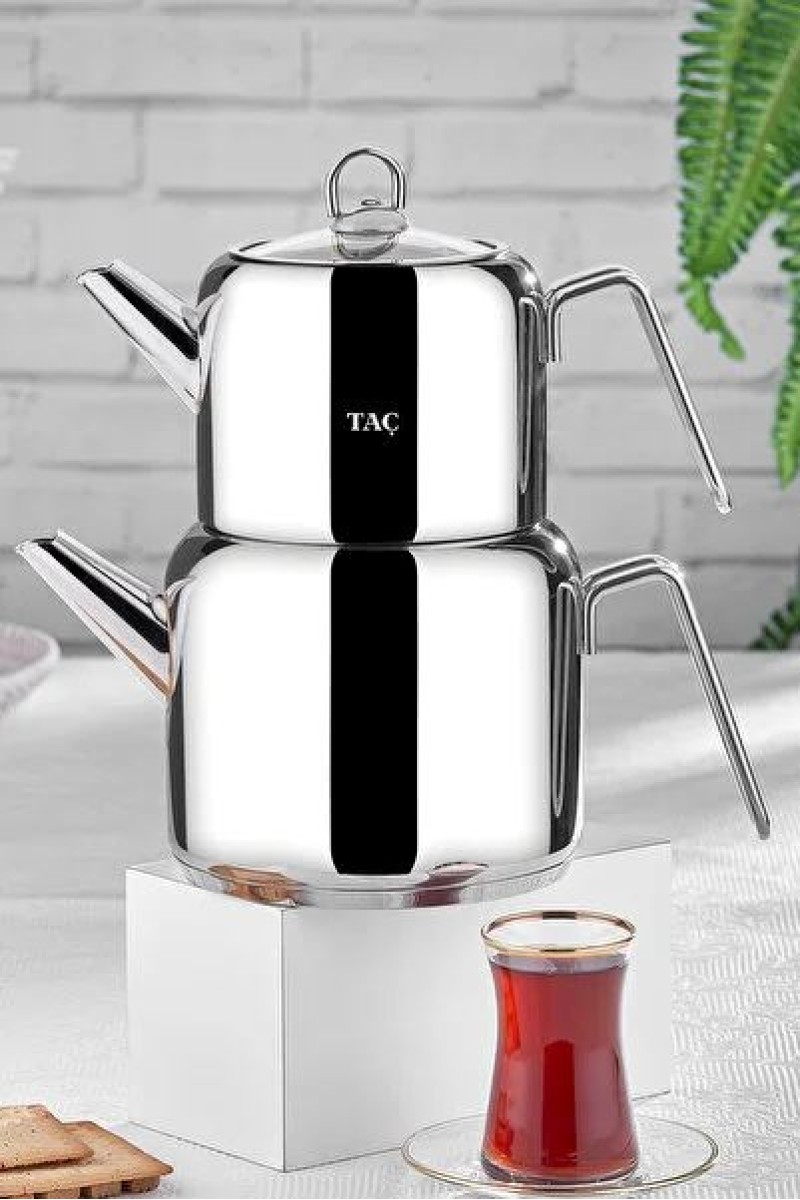 Taç Hera Jumbo Çaydanlık Takımı Platin Üst Demlik: 2,20 L  Alt Demlik: 4,20 L