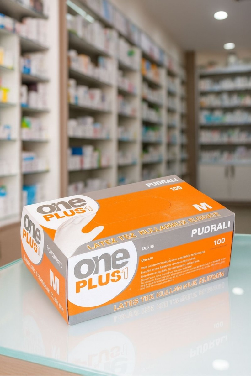 Oneplus Eldiven  Muayene Latex Beyaz  M- Medium Pudralı