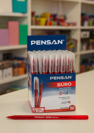 Pensan 2270 Büro Kırmızı  50'li Tükenmez Kalem