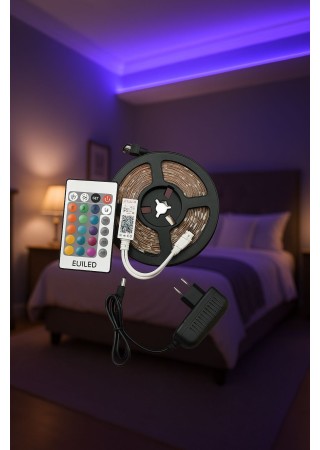 Kumandalı Şerit Led Çipli  5 Metre