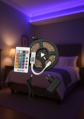 Kumandalı Şerit Led Çipli  5 Metre