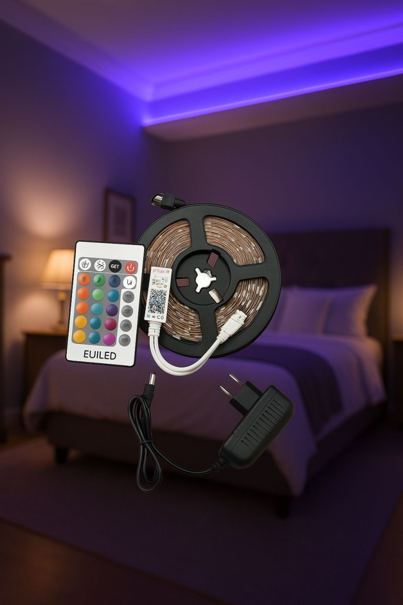 Kumandalı Şerit Led Çipli  5 Metre