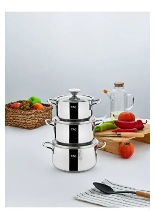 Taç 3459 Vitali 6 Parça Çelik Güveç Tencere Seti