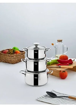 Taç 3459 Vitali 6 Parça Çelik Güveç Tencere Seti