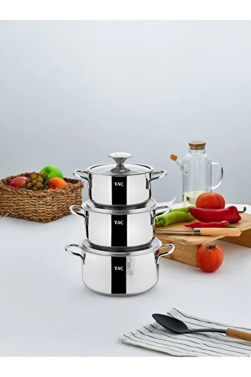 Taç 3459 Vitali 6 Parça Çelik Güveç Tencere Seti