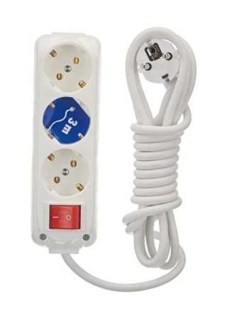 Almera 3'lü 3 m Anahtarlı Topraklı Priz