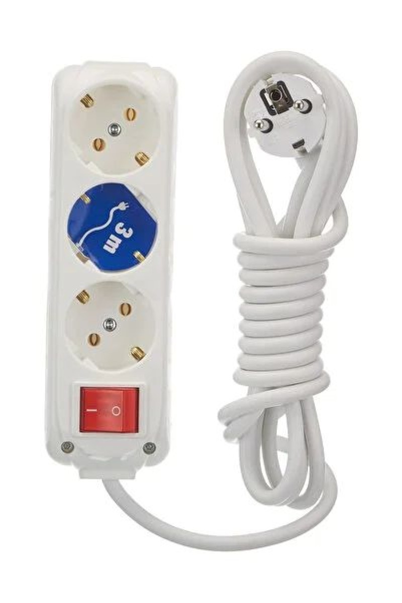 Almera 3'lü 3 m Anahtarlı Topraklı Priz