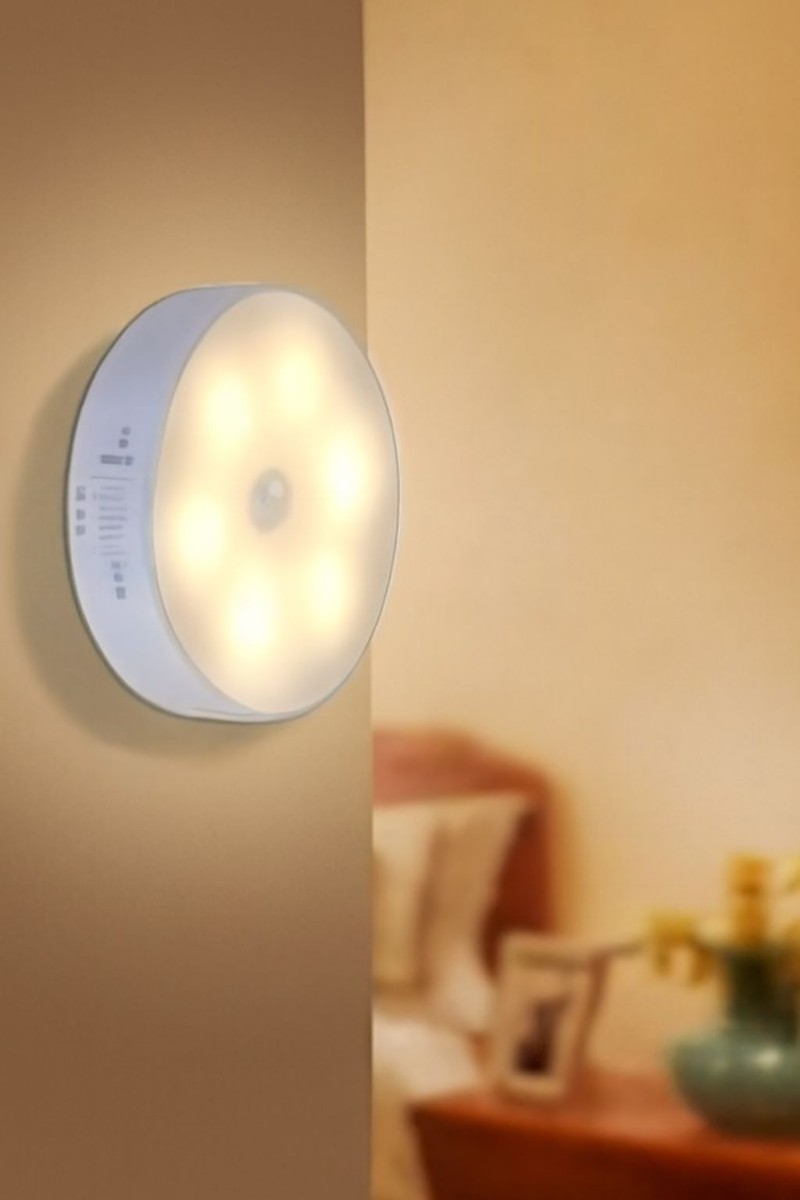 Buffer AY19YT3666 Hareket Sensörlü Usb Şarjlı Spot Lamba Mıknatıslı ve Yapışkanlı Gün Işığı Renk Led