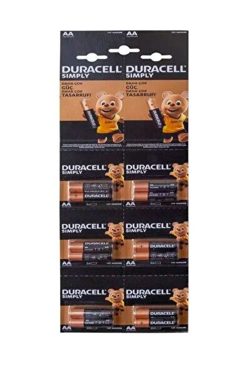 Duracell Alkalin AA 12'li Kartela Kalem Pil