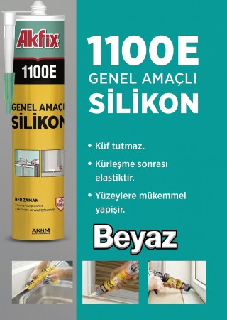 Akfix 1100E 280 gr Beyaz Genel Amaçlı Silikon