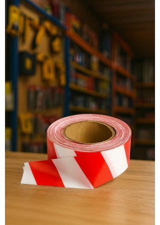 Katar Market Emniyet Şeridi Kırmızı Beyaz Küçük Boy İkaz Bantı