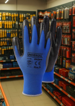 Universal Techno Mavi Siyah No 9 Eldiven 