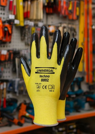 Universal Sarı Siyah Nitril NO 9 Eldiven