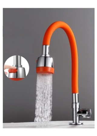 Xolo Mavi Kubar Oynar Başlıklı Spiral Üzeri Silikon Renkli Esnek Eviye Musluk Başlığı