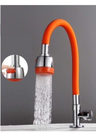 Xolo Mavi Kubar Oynar Başlıklı Spiral Üzeri Silikon Renkli Esnek Eviye Musluk Başlığı