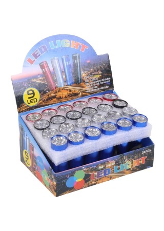 Süper Parlak 9 Ledli Metal Mini El Feneri