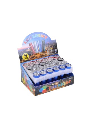 Süper Parlak 9 Ledli Metal Mini El Feneri