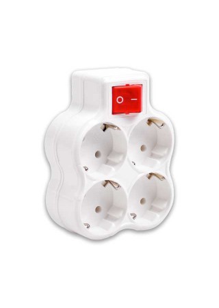 Topraklı Çoklu Fişli Grup Priz Anahtarlı 4 Lü Dörtlü