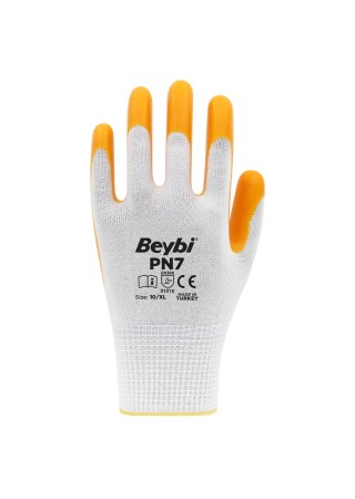 Beybi PN7 Polyester Örme NO:10 Nitril Eldiven