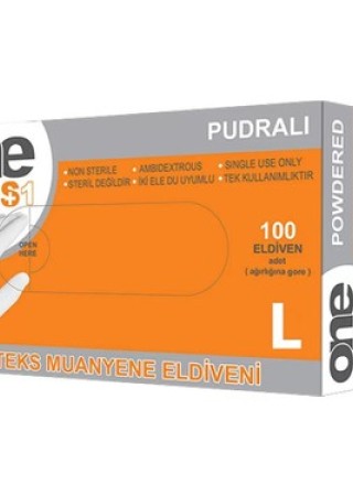 Oneplus Lateks Pudralı Eldiven 100'lü L BEDEN 