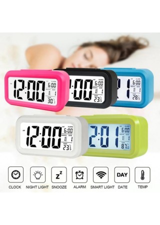 Smart Işıklı Sensörlü Termometreli Alarmlı Dijital Masa Saati